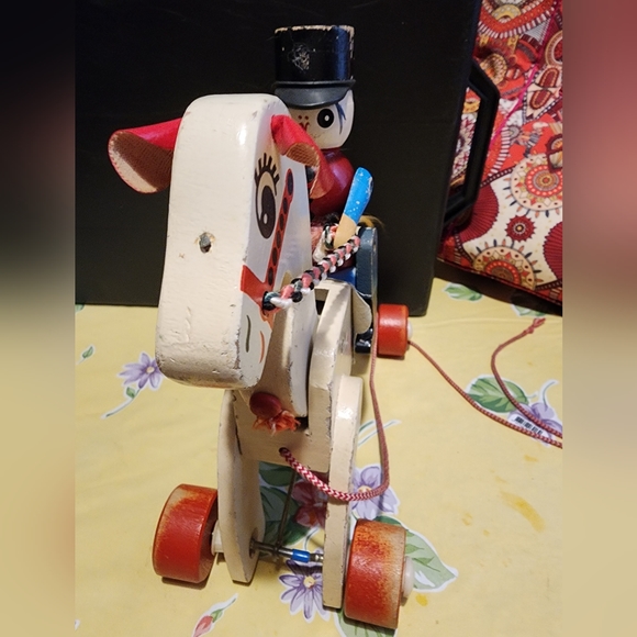 1950'S Wooden Horse with Soldier - Picture 3 of 10